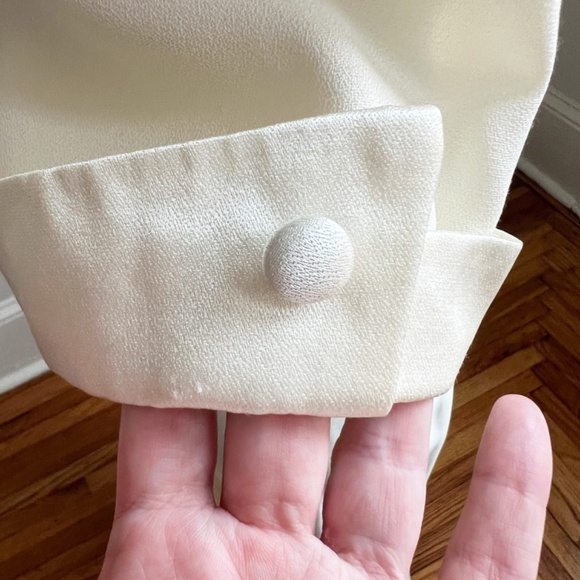 Vintage NWT Renzo Armoni Made in USA Wrap Off White Pearl Wedding Dress Gown 10P - Picture 8 of 13